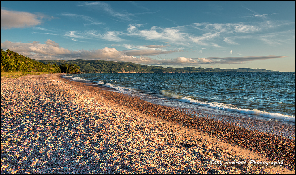 Agawa Beach - a large pebbled beach with beautiful view