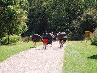 kids carrying inner tubes_Elora Gorge Conservation Area