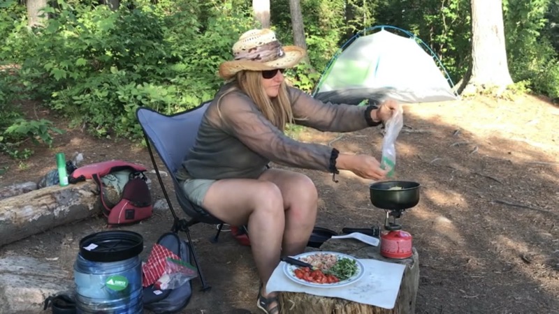 Backcountry camping recipe - Prosciutto Basil Tomato Pasta